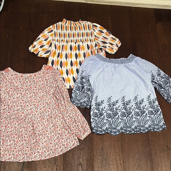 Bundle of 3 Women’s Blouses Tops THML Fever Mason&Belle Boho Blue Pink Size Med - Picture 15 of 16